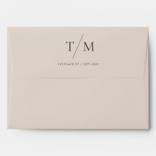 Modern Simple Monogram Sand Mix & Match Wedding Envelope