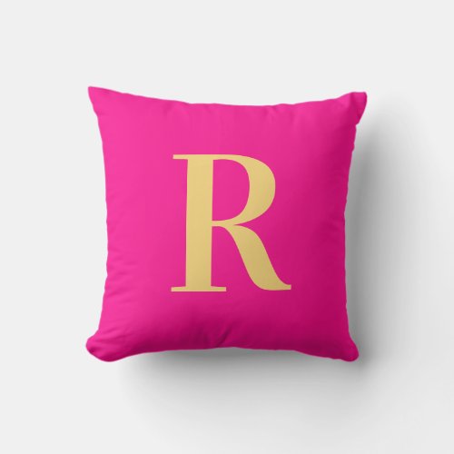 Modern Simple Monogram  Throw Pillow