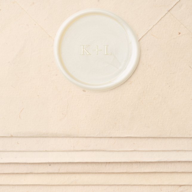 Modern Simple Monogram Wedding Wax Seal Sticker (Front)