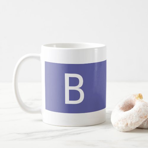 Modern Simple Monogrammed Initial Blue Coffee Mug