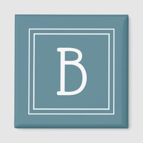 Modern Simple Monogrammed Letter Initial Turquoise Magnet