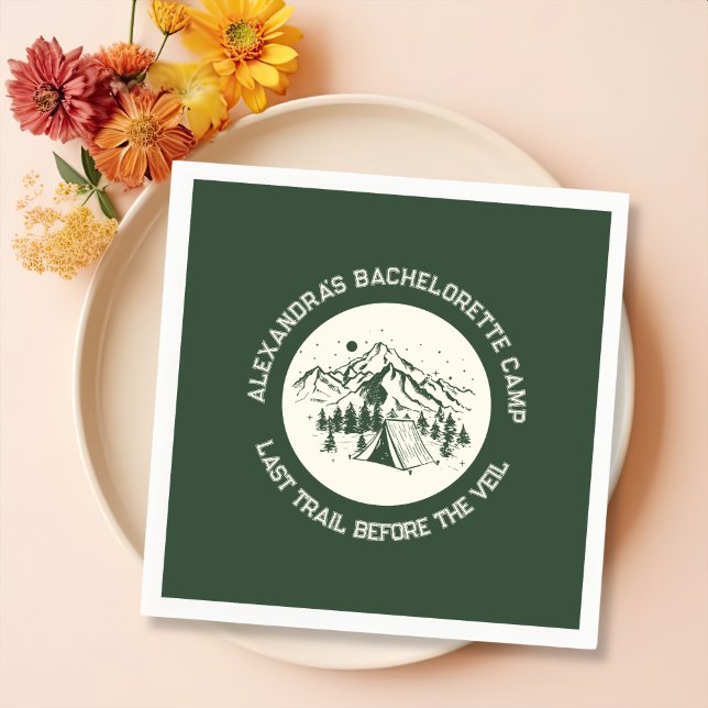 Modern Simple Mountain Camp Weekend Bachelorette Napkins (Creator Uploaded)