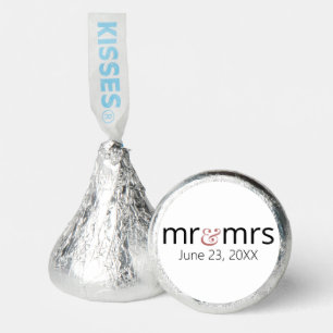 Modern Simple Mr. and Mrs. Date Cinnamon Wedding Hershey®'s Kisses®