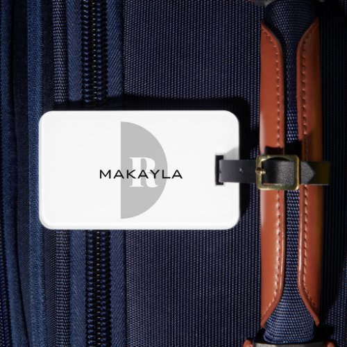 Modern Simple Name Monogram Luggage Tag