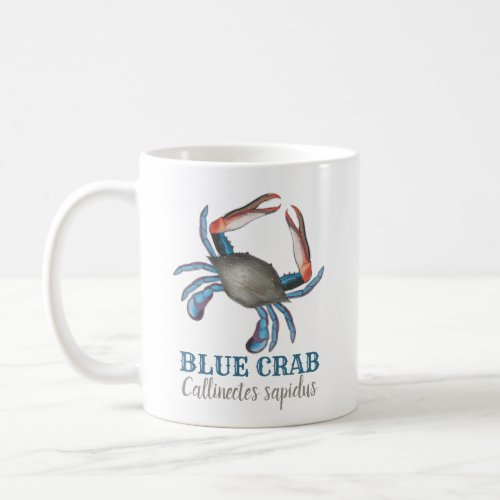 Modern Simple Nautical Blue Crab Elegant Cute Coffee Mug