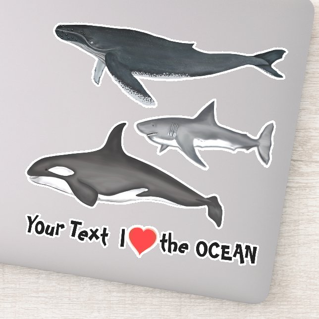 Modern Simple Nautical Ocean Sea Animals  Sticker (Detail)