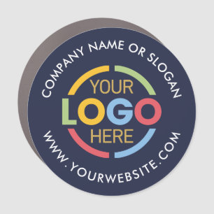 Modern Simple Navy Blue Business Logo Promotional Car Magnet