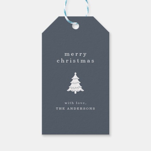 Modern Simple Navy Blue Christmas Holiday Gift Tags