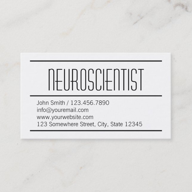 Modern Simple Neuroscience Business Card (Front)