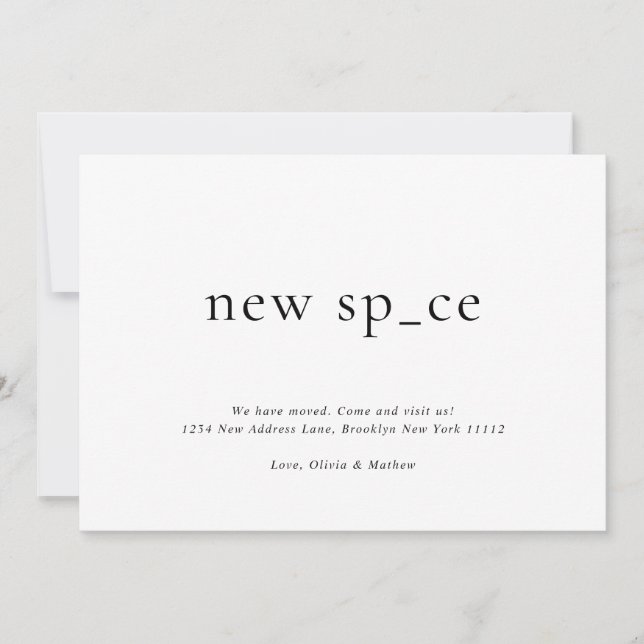 Modern Simple New Place New Space Moving Announcement (Front)
