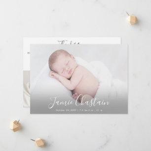 Modern Simple Newborn Baby Photo Collage Birth  Announcement