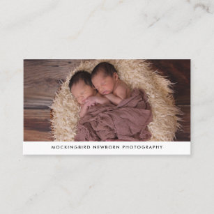 Modern Simple Newborn Photography Business Card