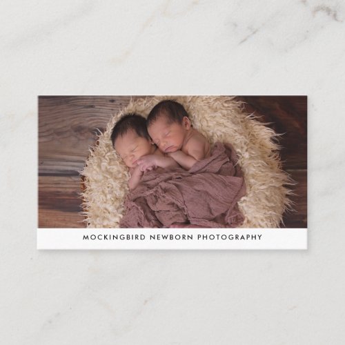 Modern Simple Newborn Photography Business Card