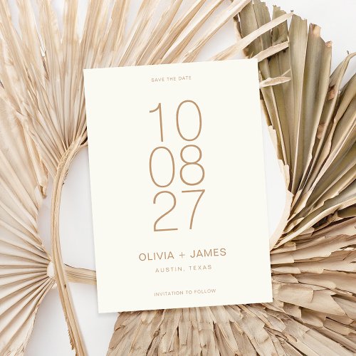 Modern Simple Non Photo Wedding Save The Date
