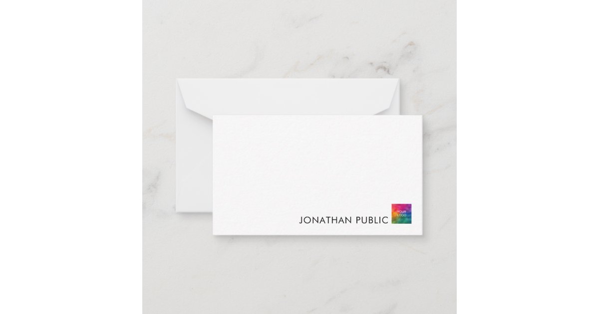 Note Card Signage Modern Simple Note Cards Add Text Logo Here | Zazzle