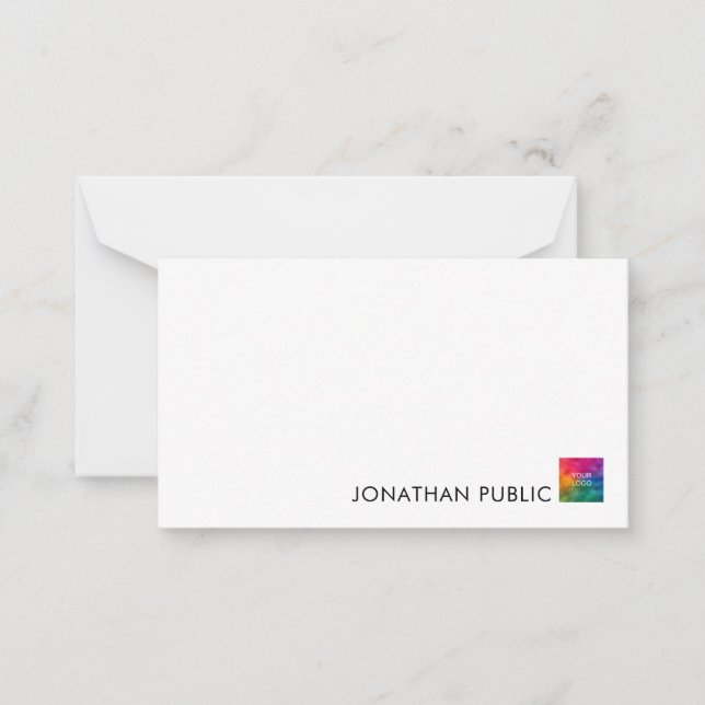 Modern Simple Note Cards Add Text Logo Here (Front)