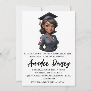 modern simple nursing pinning ceremony invitations