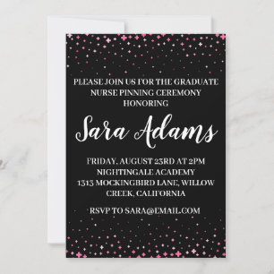 modern simple nursing pinning ceremony invitations