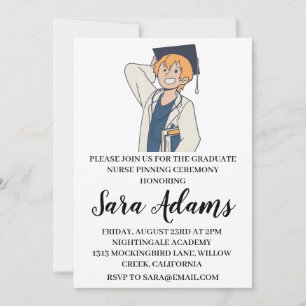 modern simple nursing pinning ceremony invitations