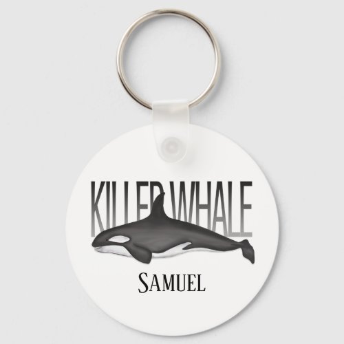 Modern Simple Ocean Killer Whale Typography  Keychain
