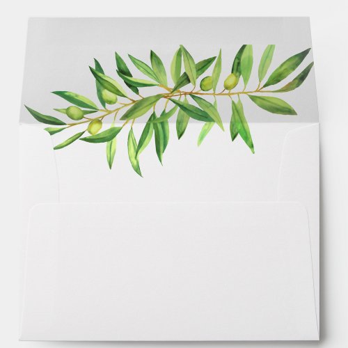 Modern Simple Olive Branch Sage Green Envelope