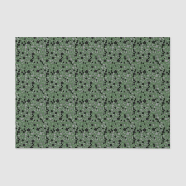 Modern Simple Olive Green Terrazzo Tissue Paper (Front)