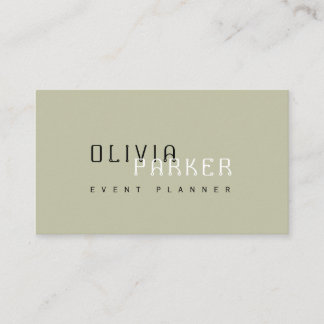 Modern Simple Olive Minimalist Business Card