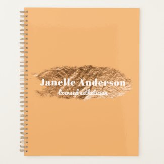 Modern Simple Orange Faux Gold Foil Professional Planner