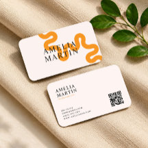 modern simple orange touch business card