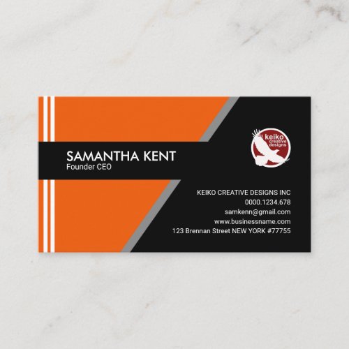 Modern Simple Orange Zest CEO Founder Business Card