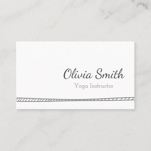 Modern Simple Outline Yoga Typography Business Card