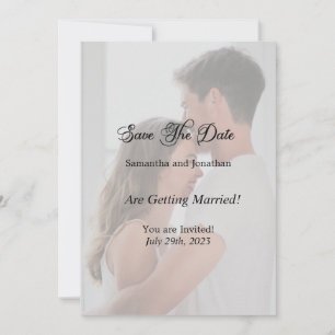 Modern Simple Overlay Photo Save the Date Invitation