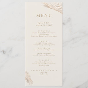 Modern Simple Palm Leaves Menu
