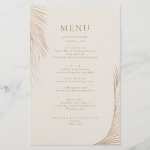 Modern Simple Palm Leaves Menu Card