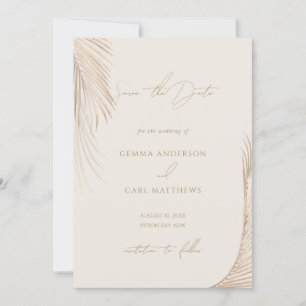 Modern Simple Palm Leaves Save the date Invitation