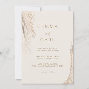 Modern Simple Palm Leaves Wedding Invitation