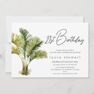 Modern Simple Palm Tree Birthday Invitation