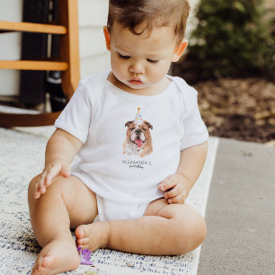 Modern Simple Party Animal 1st Birthday Baby Bodysuit