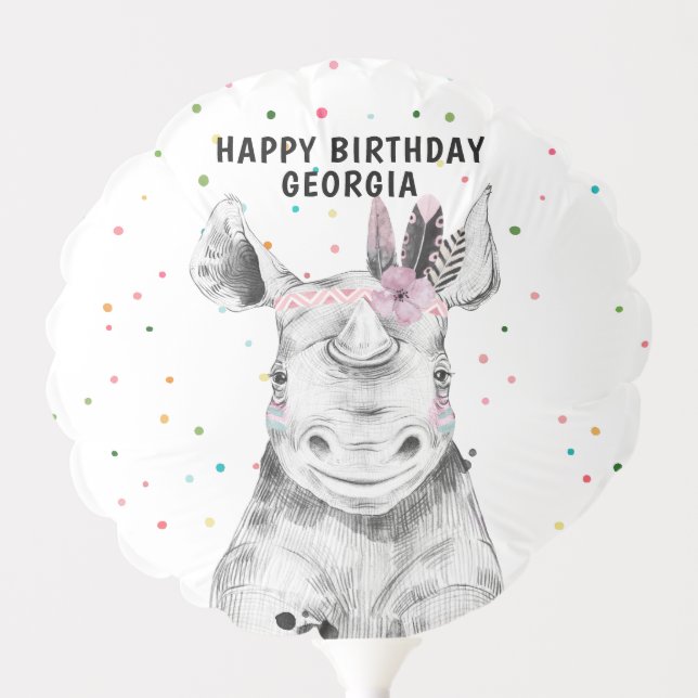 Modern Simple Party Animal Birthday Balloon (Front)