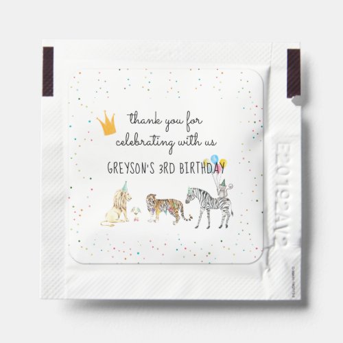 Modern Simple Party Animal Birthday Favor Hand Sanitizer Packet