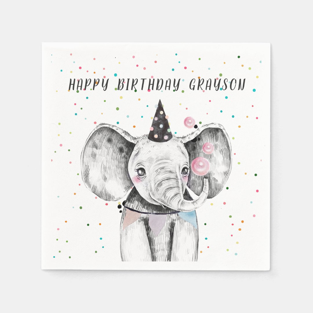 Modern Simple Party Animal Birthday Personalized Napkins | Zazzle