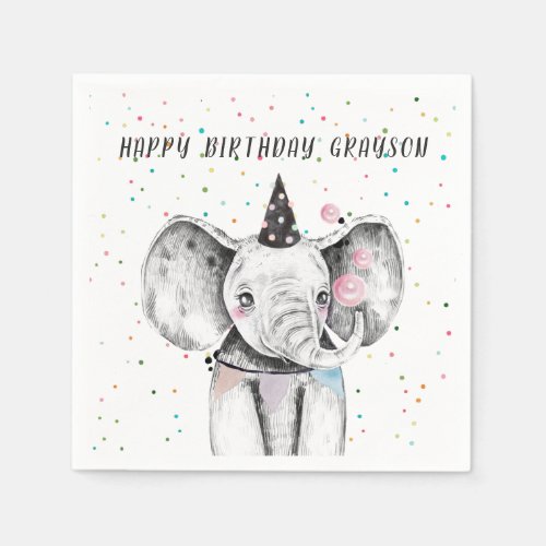 Modern Simple Party Animal Birthday Personalized Napkins