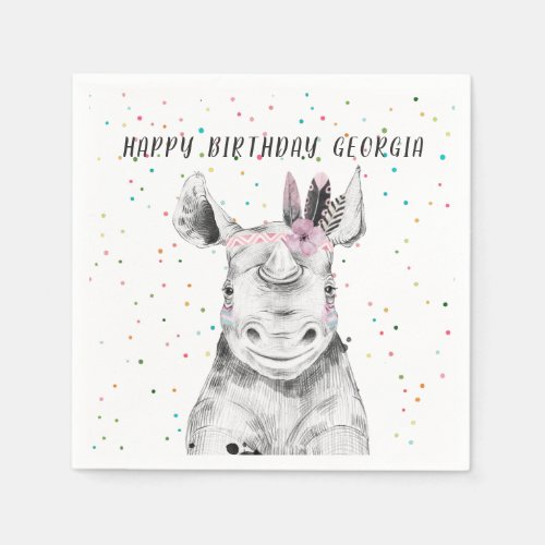 Modern Simple Party Animal Birthday Personalized Napkins