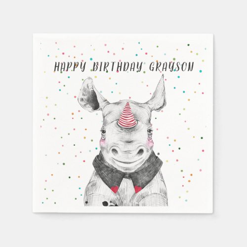 Modern Simple Party Animal Birthday Personalized Napkins