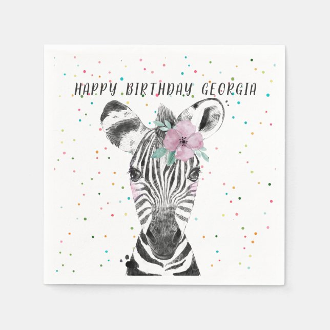 Modern Simple Party Animal Birthday Personalized Napkins (Front)