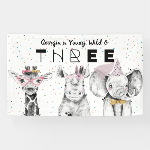 Modern Simple Party Animal Birthday Welcome Sign