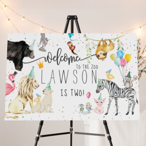 Modern Simple Party Animal Birthday Welcome Sign