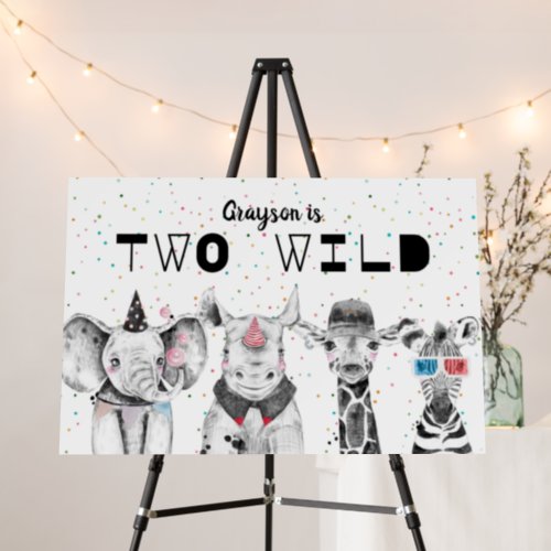 Modern Simple Party Animal Birthday Welcome Sign