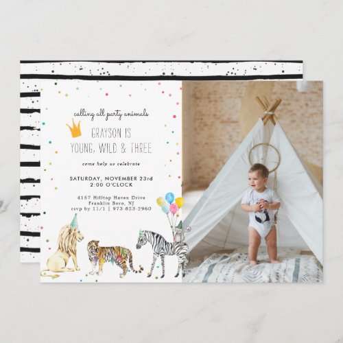 Modern Simple Party Animal Invitation