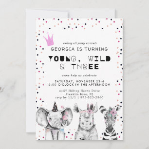 Modern Simple Party Animal Invitation